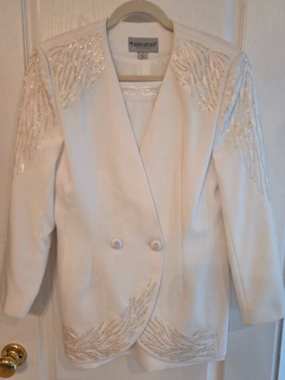 John Meyer of Norwich Ivory Beaded Formal Suit Set Size 10 - Picture 2 of 7